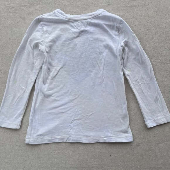 Primary Long-Sleeve Tee in Ivory & Black Heart, Size 4-5, PLAY - Picture 5 of 7